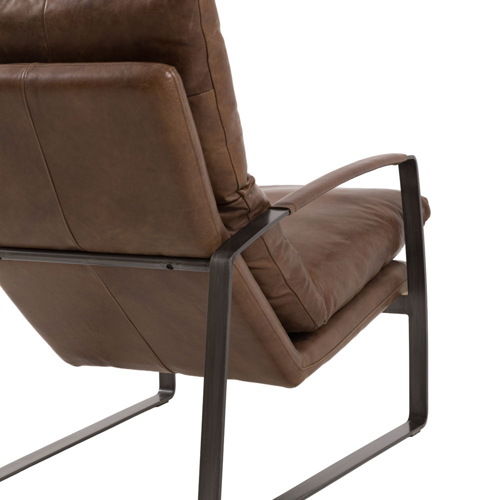 Foix Lounger Brown Leather
