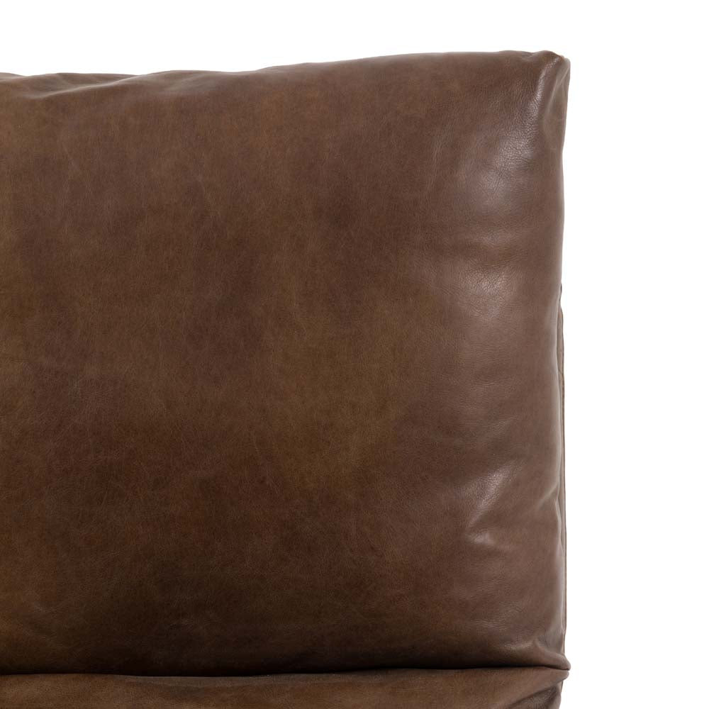 Foix Lounger Brown Leather