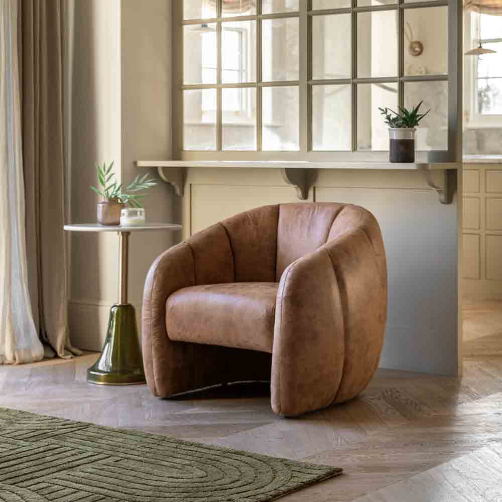 Cirencester Tub Chair Antique Tan Leather