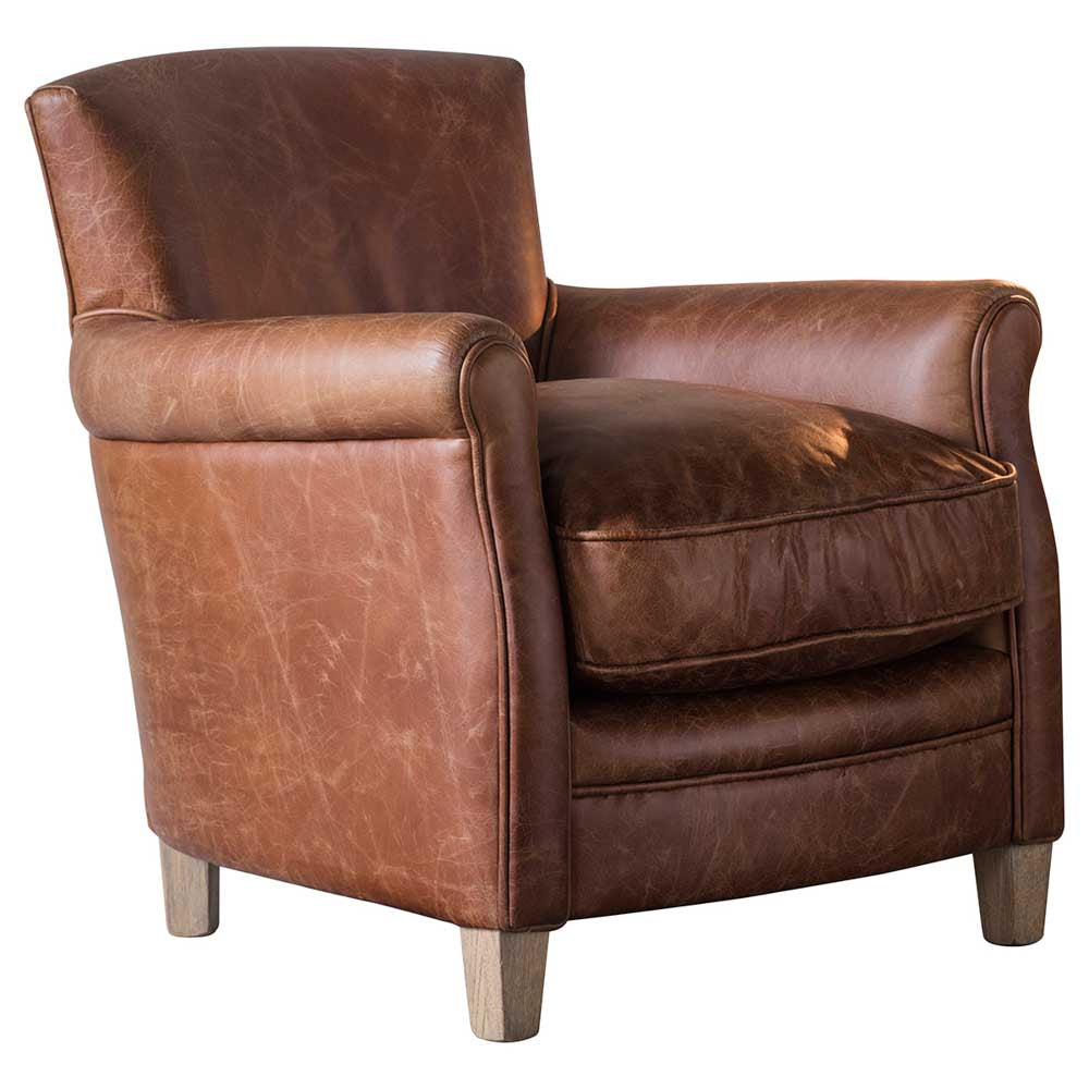 Buckingham Chair Vintage Brown Leather