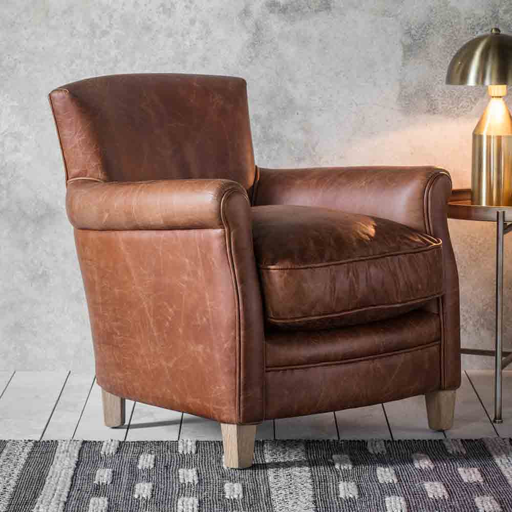 Buckingham Chair Vintage Brown Leather
