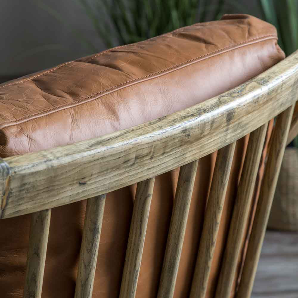 Mumbai Armchair Brown Leather