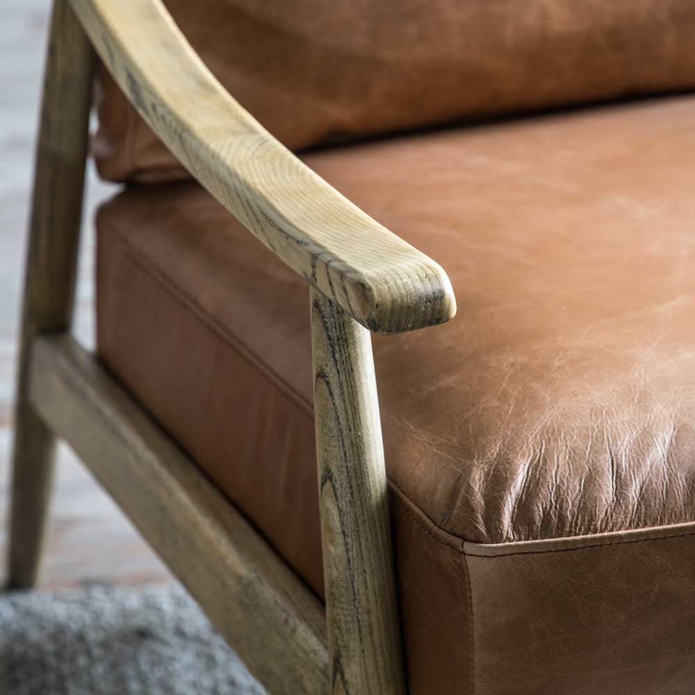 Mumbai Armchair Brown Leather