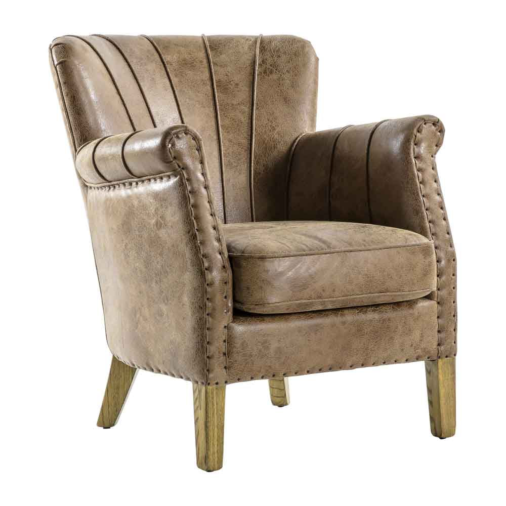 Kobe Armchair Brown Leather