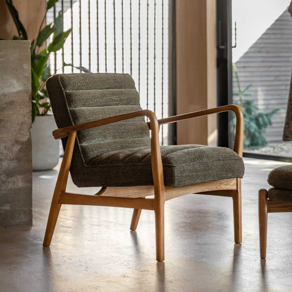 Busan Armchair Green Boucle