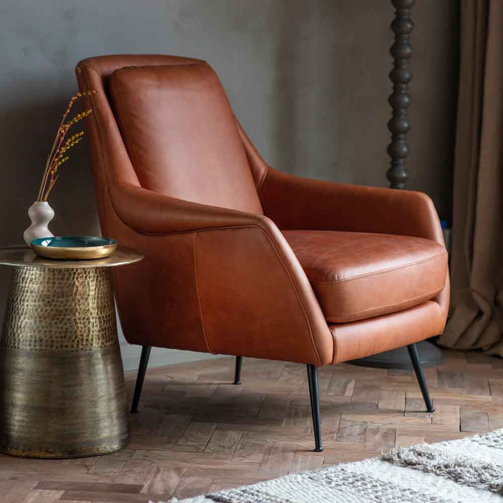 Quebec Armchair Brown Leather