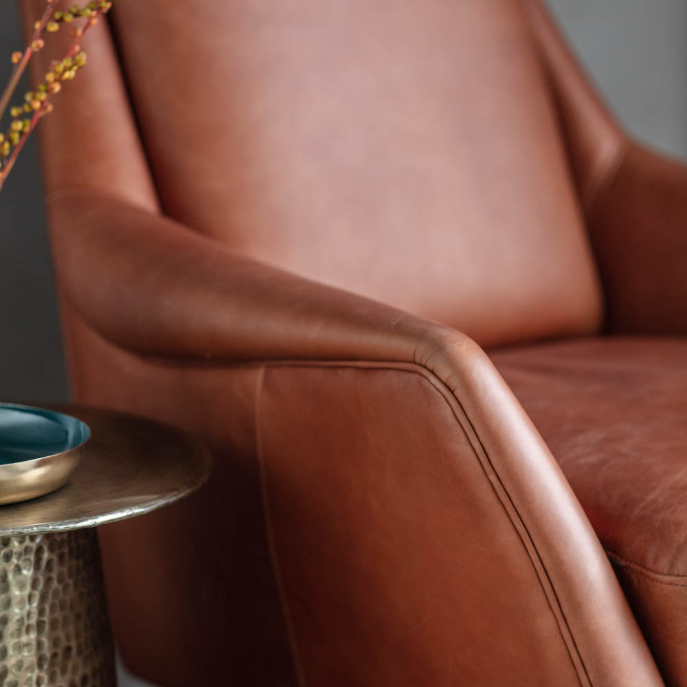 Quebec Armchair Brown Leather