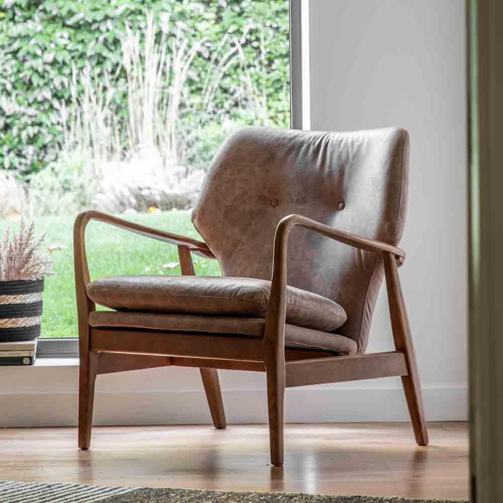 Kalmar Armchair Brown Leather