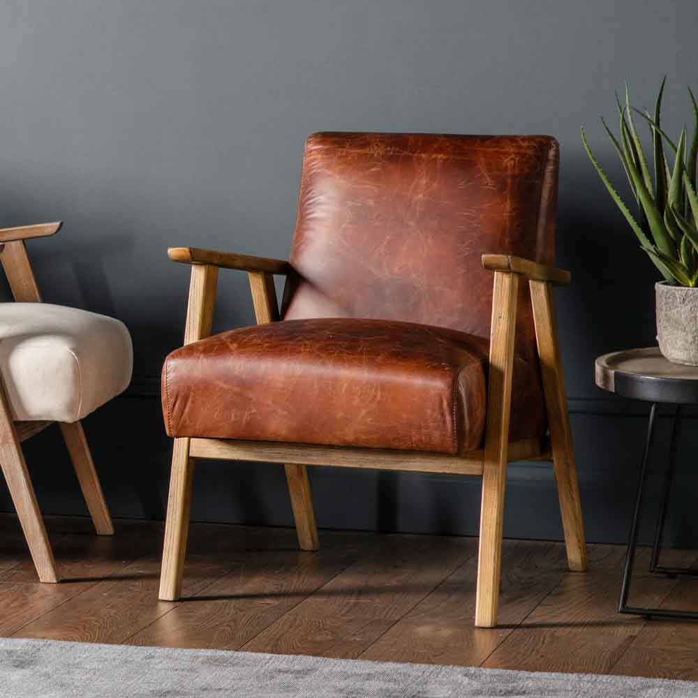 Bedford Armchair Vintage Brown Leather