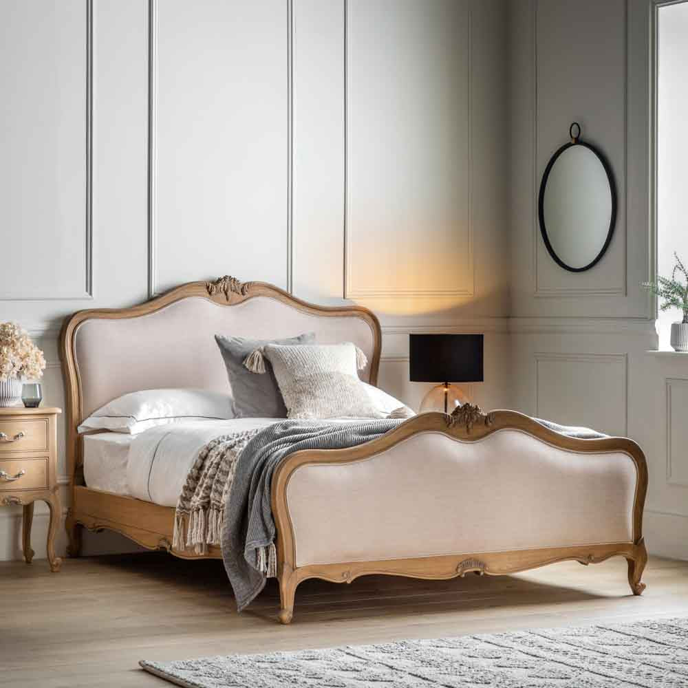 Ghent 6' Linen Upholstered Bed Weathered
