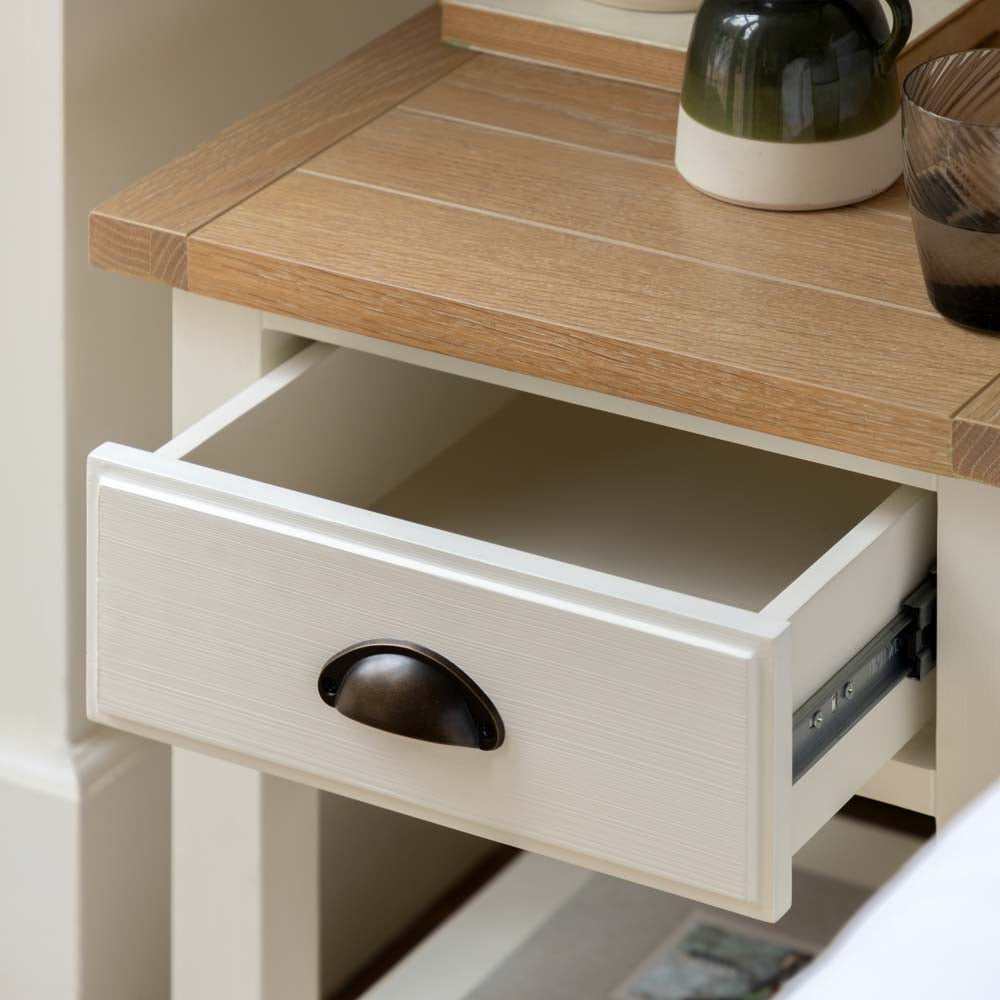 Oxford 1 Drawer Bedside White