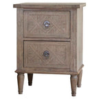 Reims 2 Drawer Bedside Table Natural