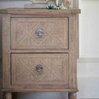 Reims 2 Drawer Bedside Table Natural