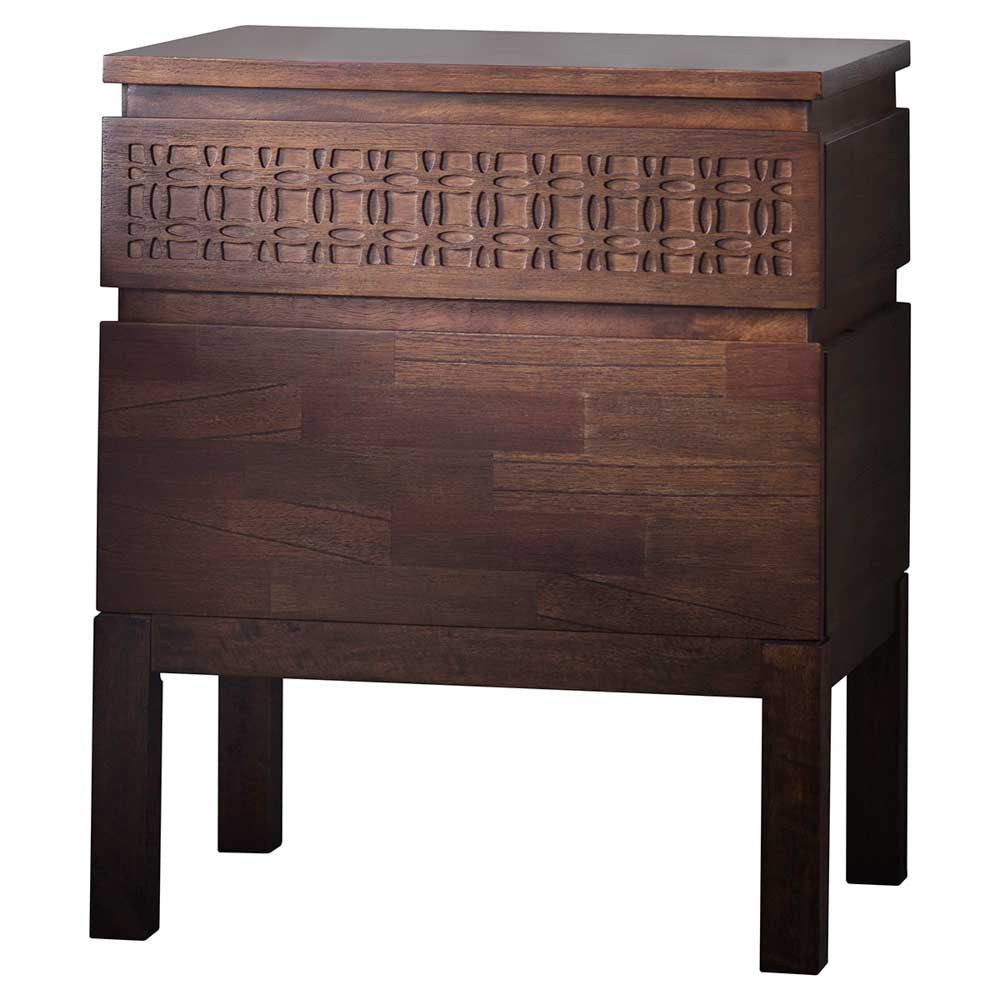 Aswan Retreat Bedside 2 Drawer Chest Brown Mango