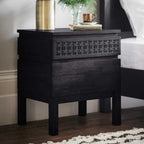 Aswan Boutique Bedside 2 Drawer Chest Black Mango