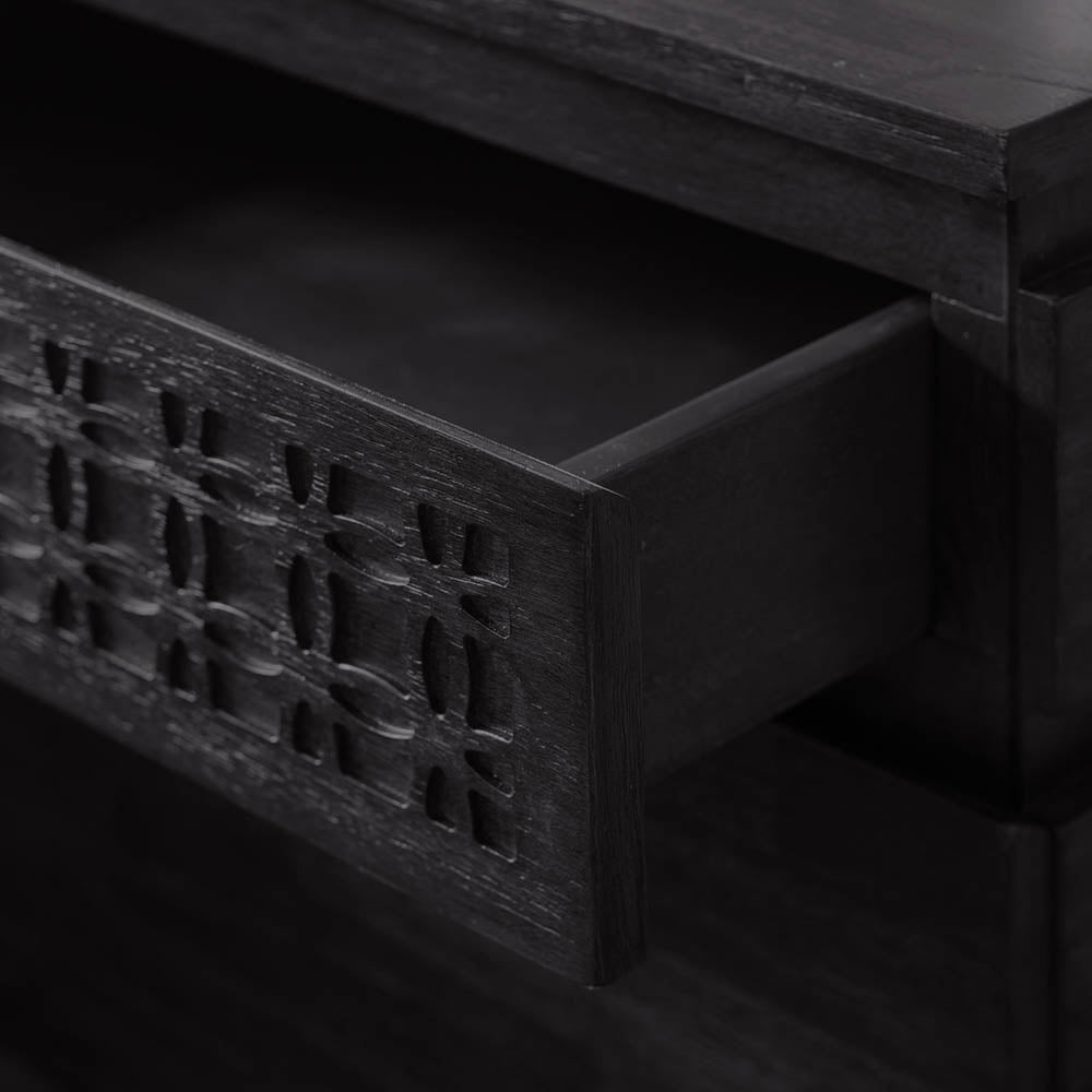 Aswan Boutique Bedside 2 Drawer Chest Black Mango