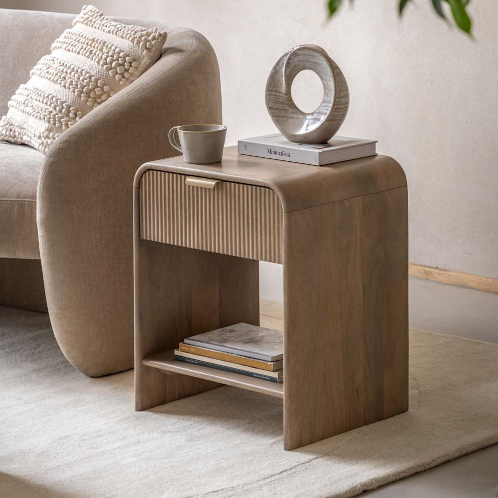 Pavia 1 Drawer Bedside Table Large