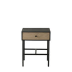 Marseille 1 Drawer Bedside Table Black / Natural