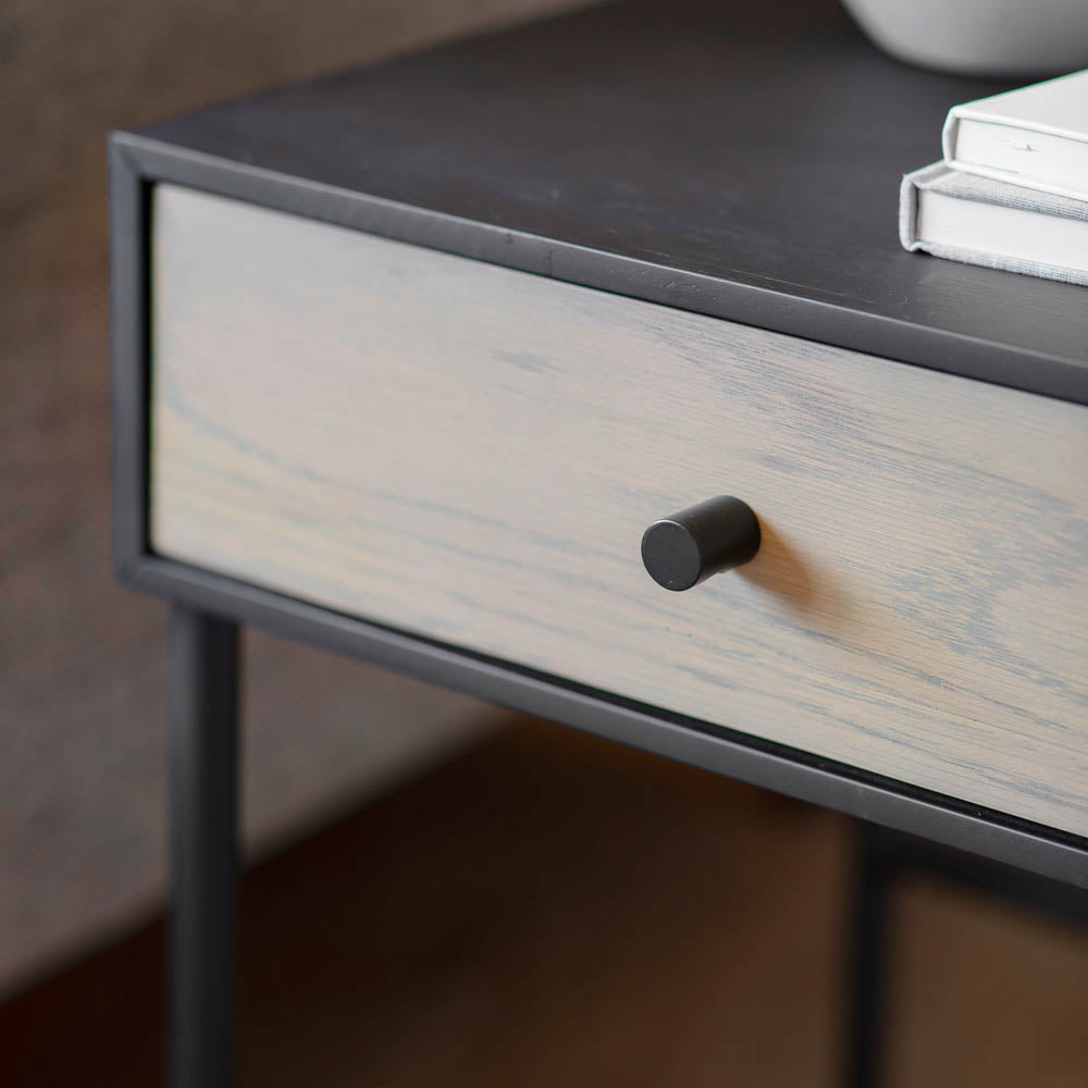 Marseille 1 Drawer Bedside Table Black / Natural