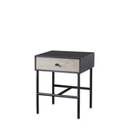 Marseille 1 Drawer Bedside Table Black / Natural