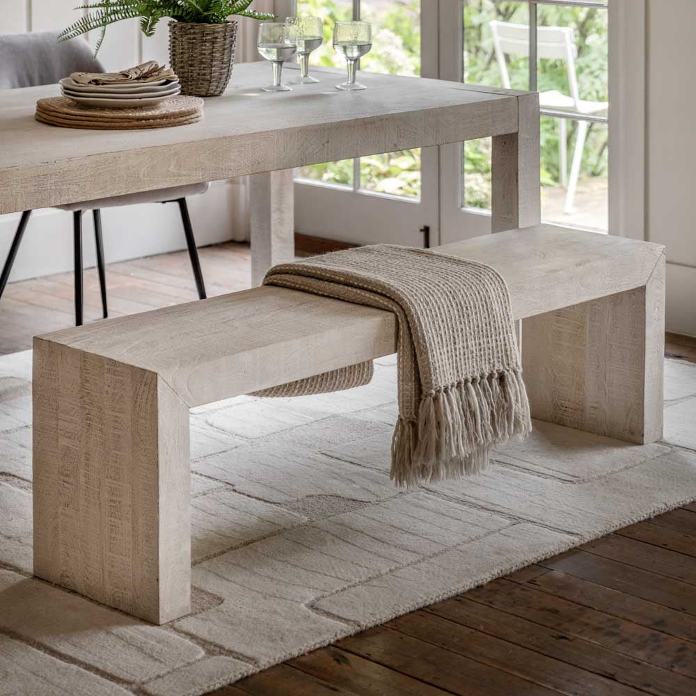 Helsinki Dining Bench Whitewash