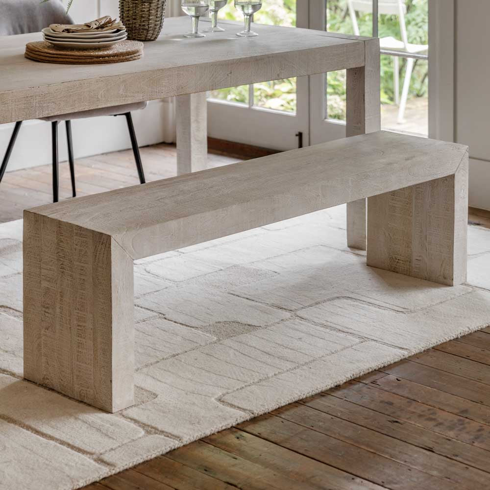 Helsinki Dining Bench Whitewash