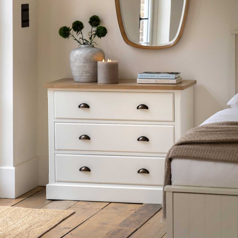 Oxford 3 Drawer Chest White