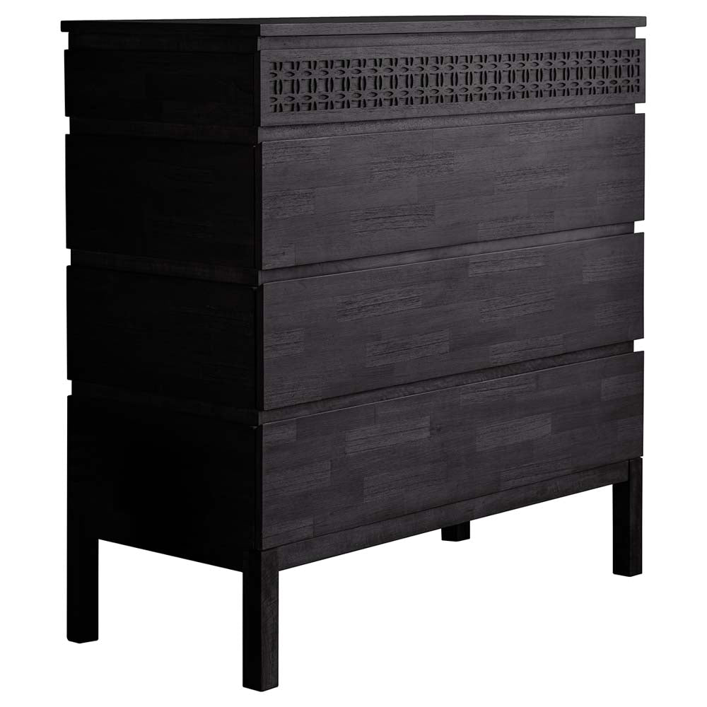Aswan Boutique 4 Drawer Chest Black Mango