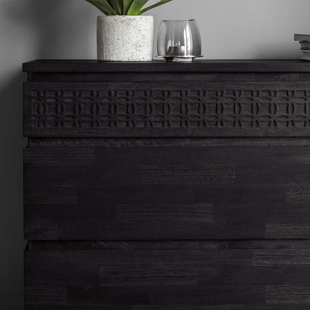 Aswan Boutique 4 Drawer Chest Black Mango