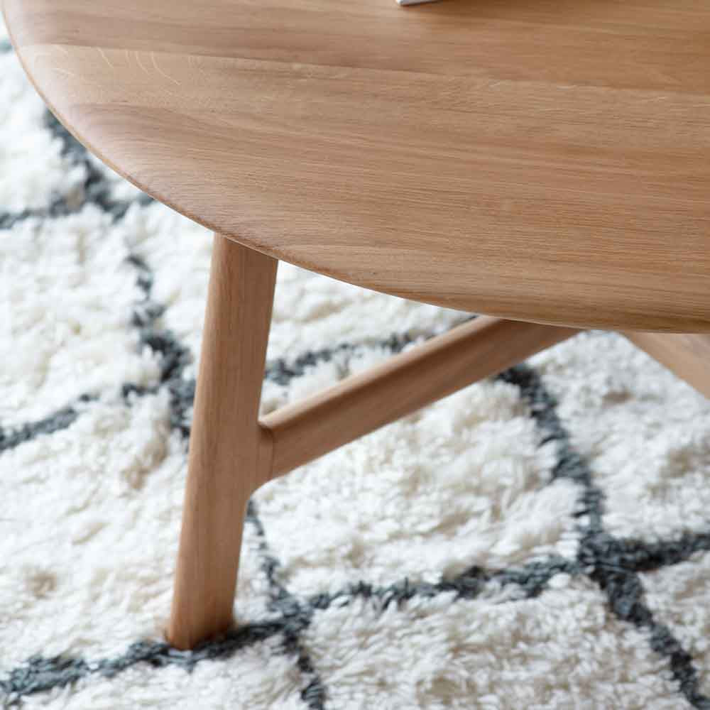 Girona Round Coffee Table Oak