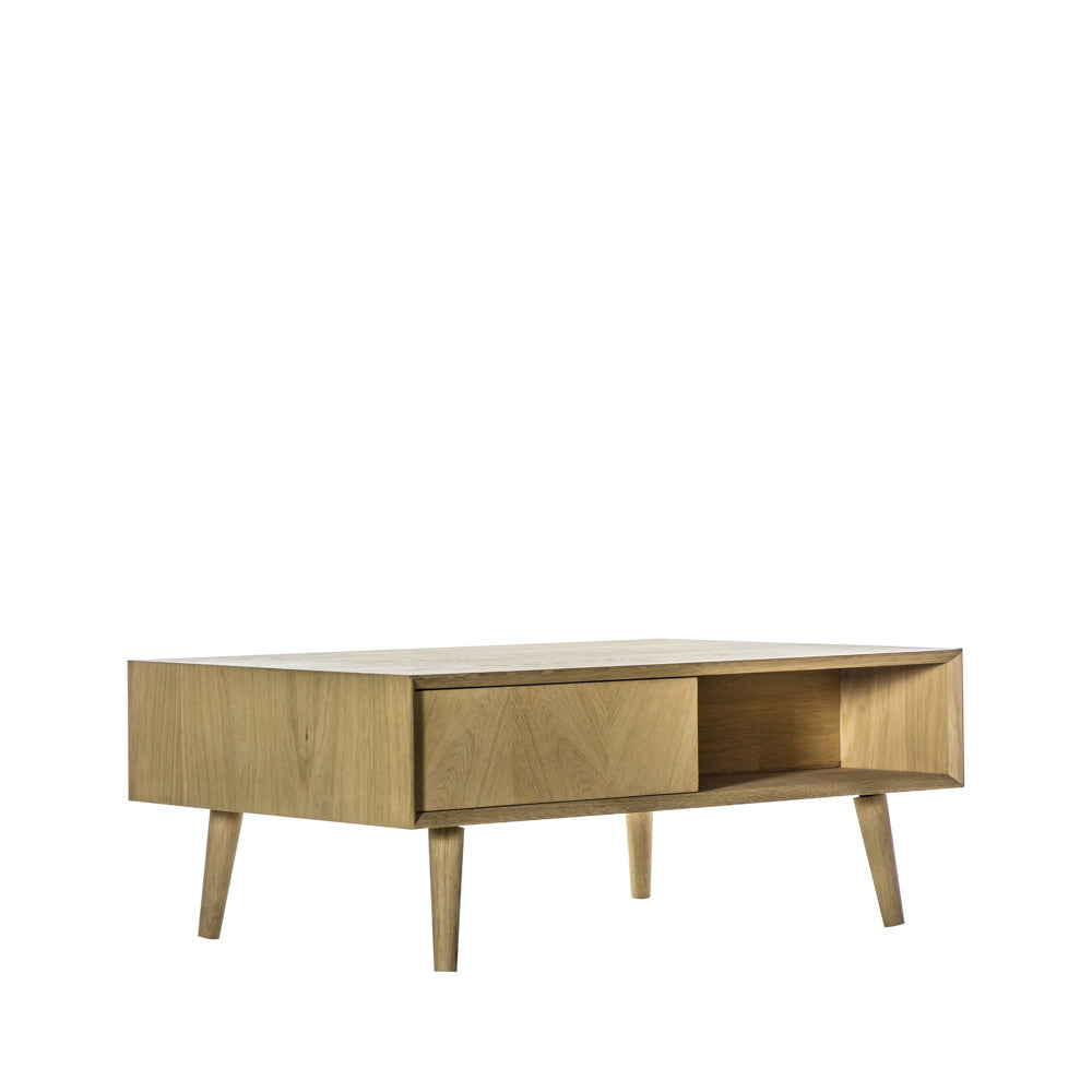 Florence 2 Drawer Coffee Table Oak