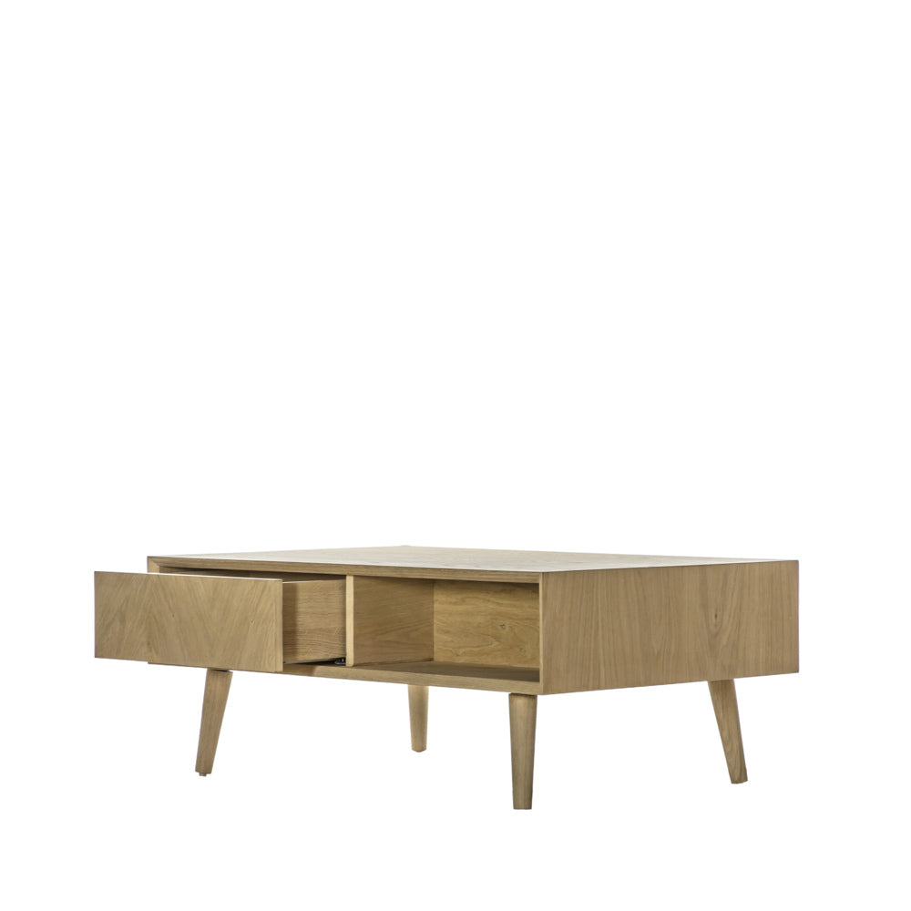 Florence 2 Drawer Coffee Table Oak