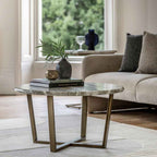 Guarda Round Coffee Table Green Marble