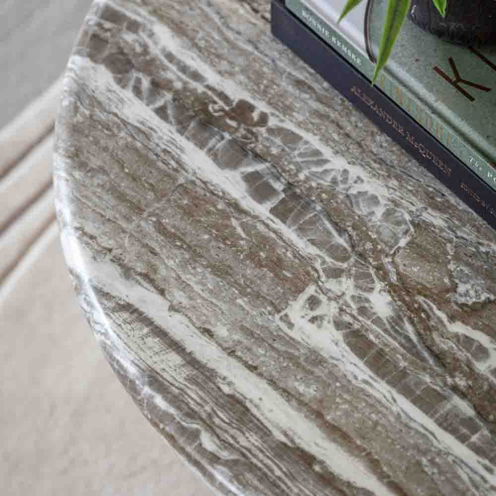 Guarda Round Coffee Table Green Marble