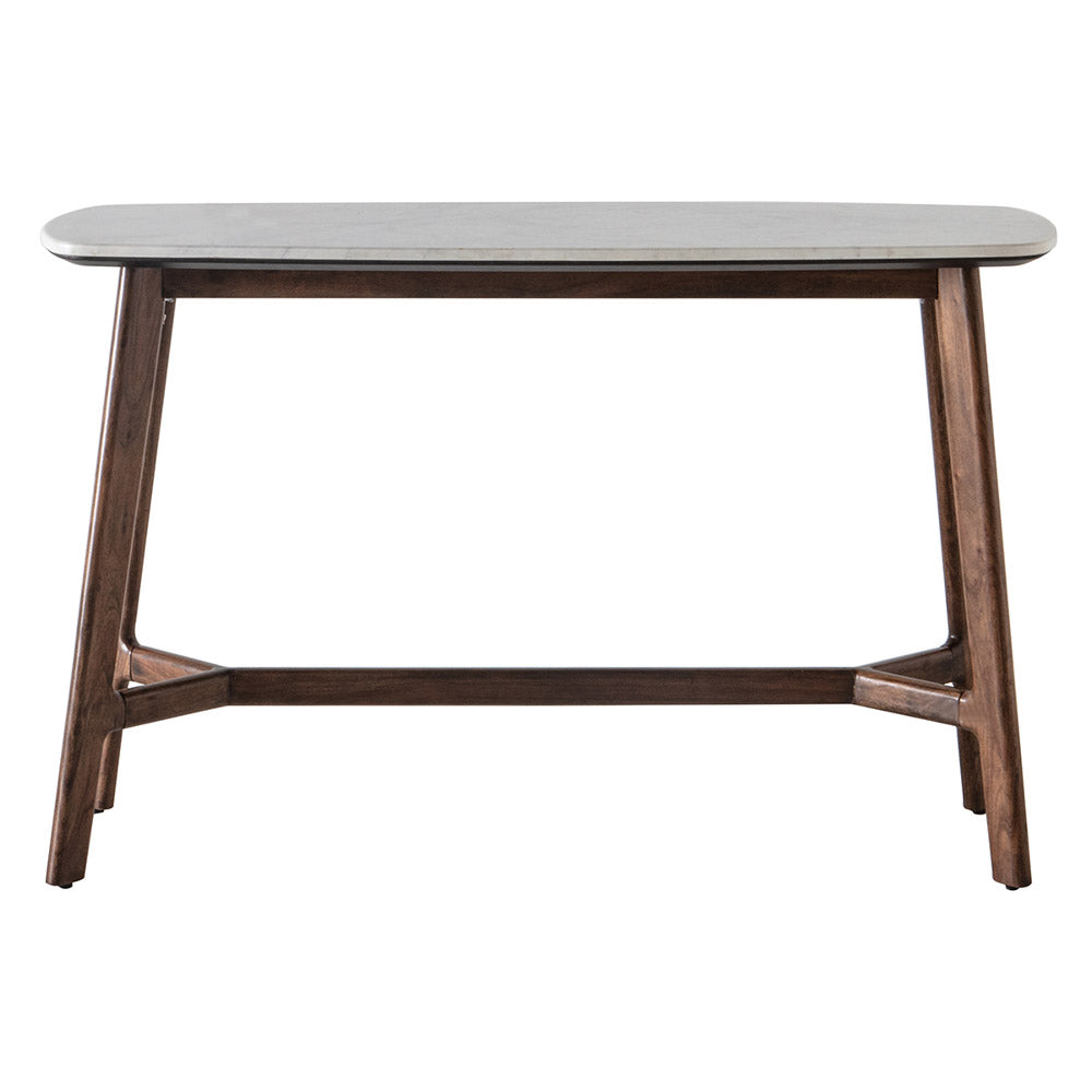 Managua Console Table Dark Wood / Marble