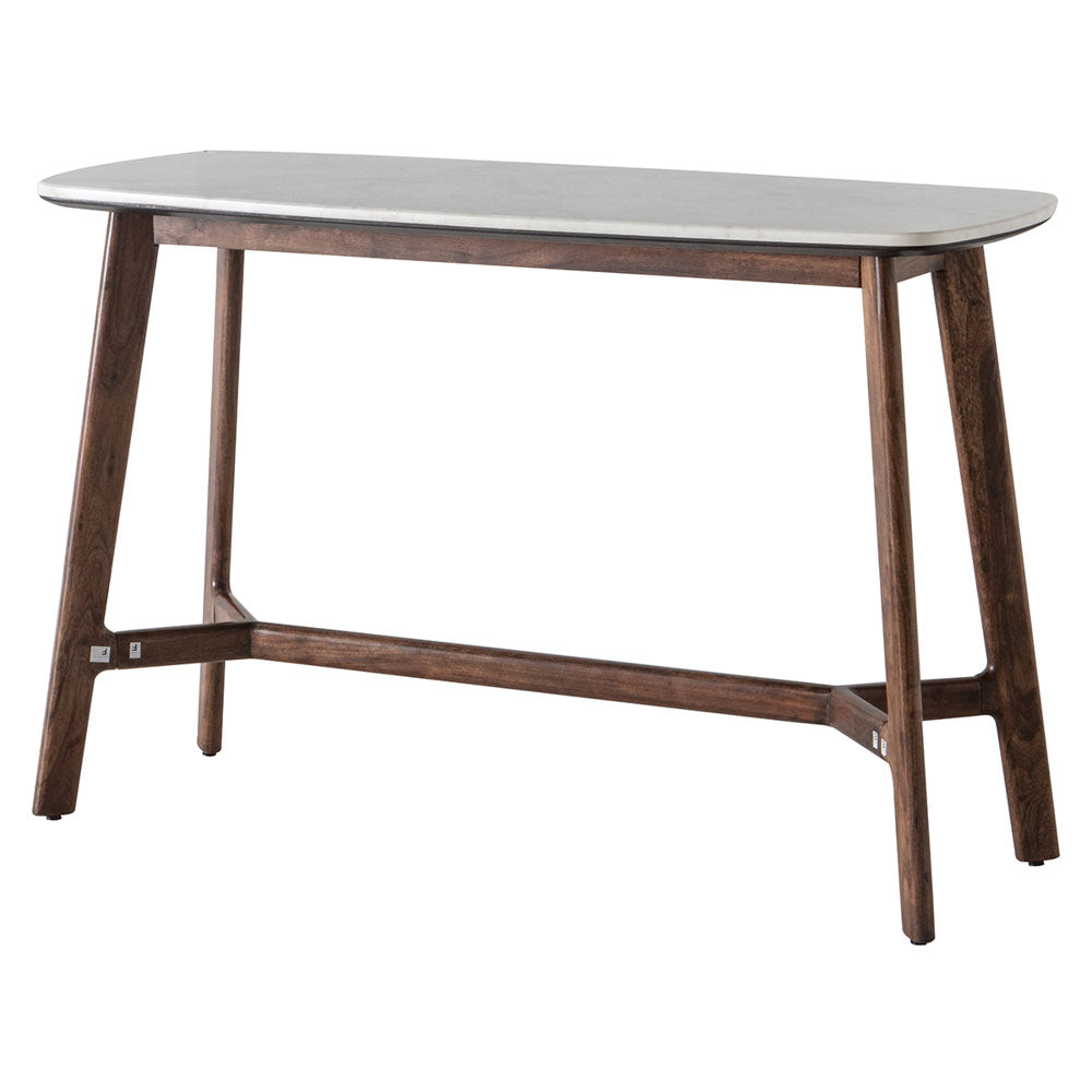 Managua Console Table Dark Wood / Marble
