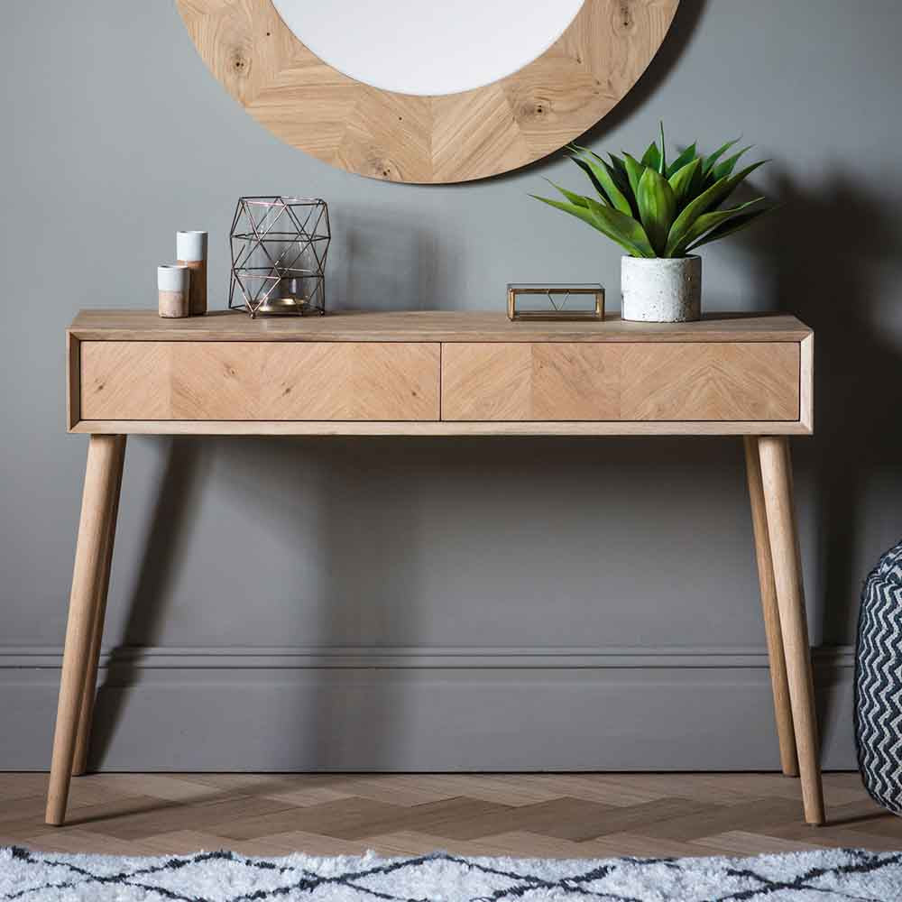 Florence 2 Drawer Console Table Oak
