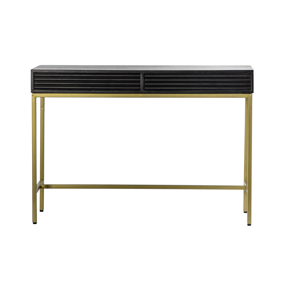 Pavlova 2 Drawer Console Table Black / Gold