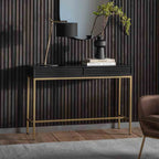 Pavlova 2 Drawer Console Table Black / Gold