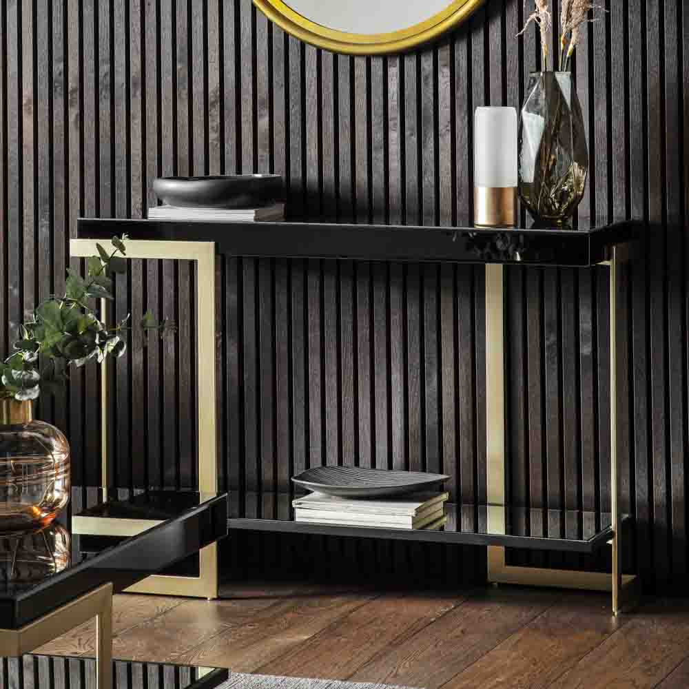 Kiel Console Table Black / Gold