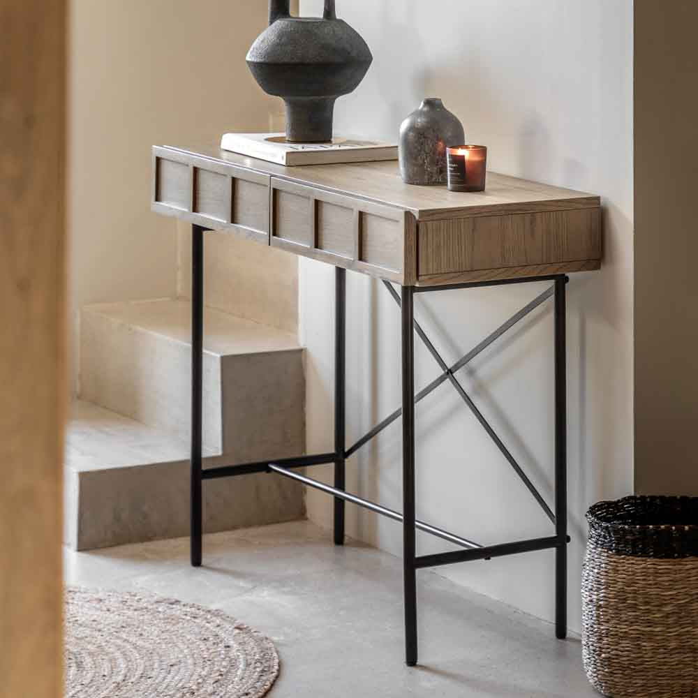 Harty Panelled 2 Drawer Console