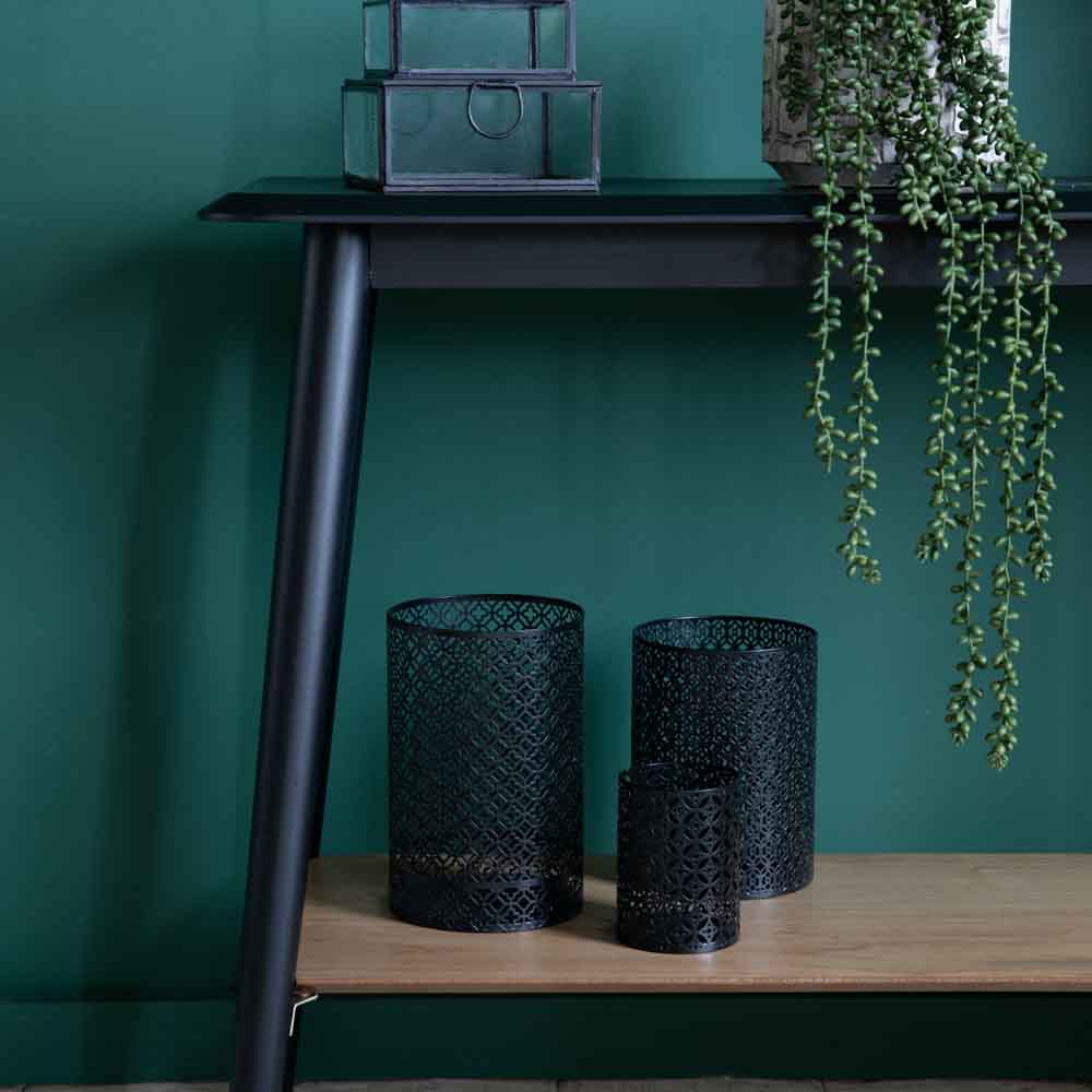 Pretoria Console Table with Shelf Black