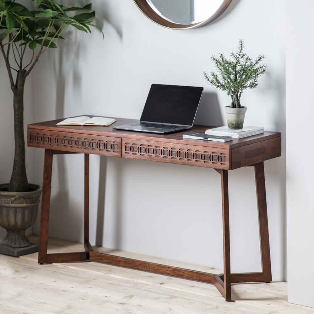 Aswan Retreat 2 Drawer Desk Brown Mango