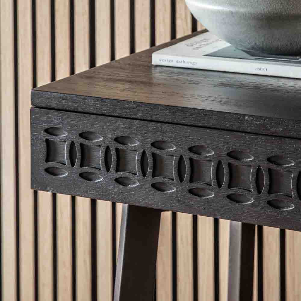 Aswan Boutique 2 Drawer Desk Black Mango