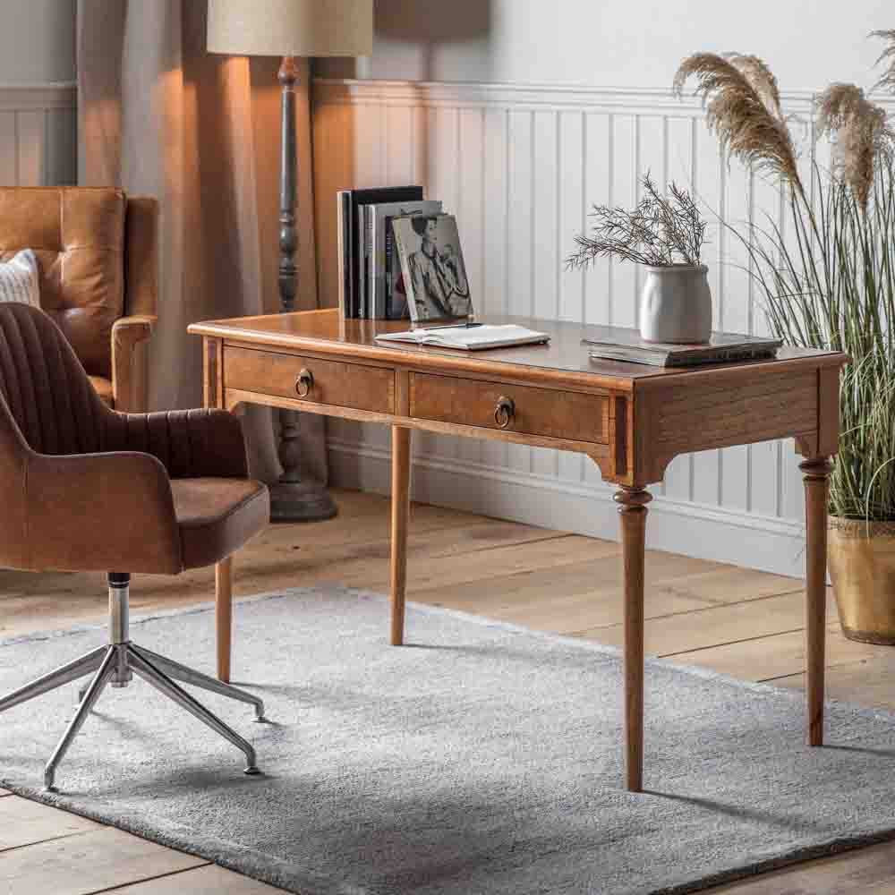Sassari 2 Drawer Desk Walnut