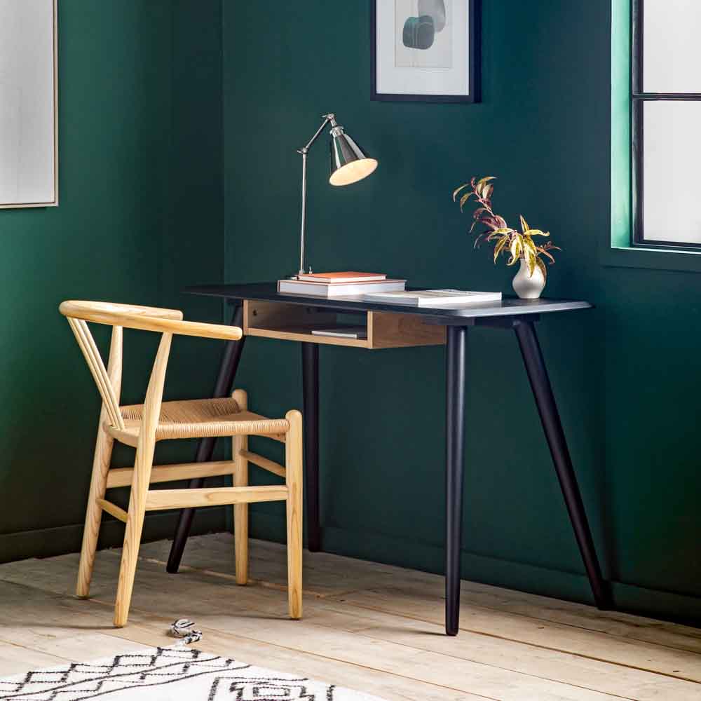Pretoria Desk with Shelf Black