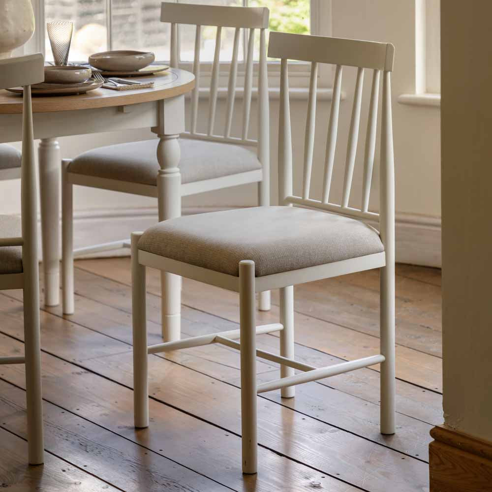 Oxford Upholstered Dining Chair White (2 Pack)