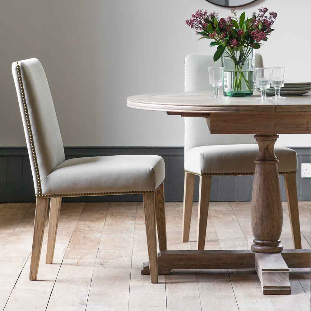 Rex Dining Chair Cement Linen (2 Pack)