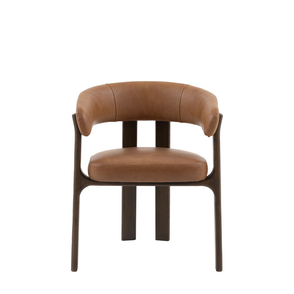 Pinzano Dining Chair Brown Leather