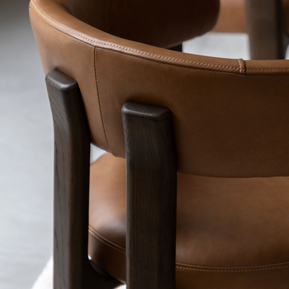 Pinzano Dining Chair Brown Leather